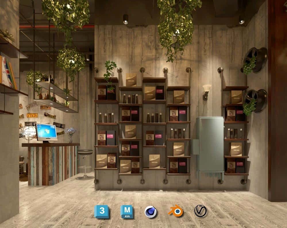 Complete Barber Shop Shampoo Room - High-Detail Collection Low-poly 3D model_5