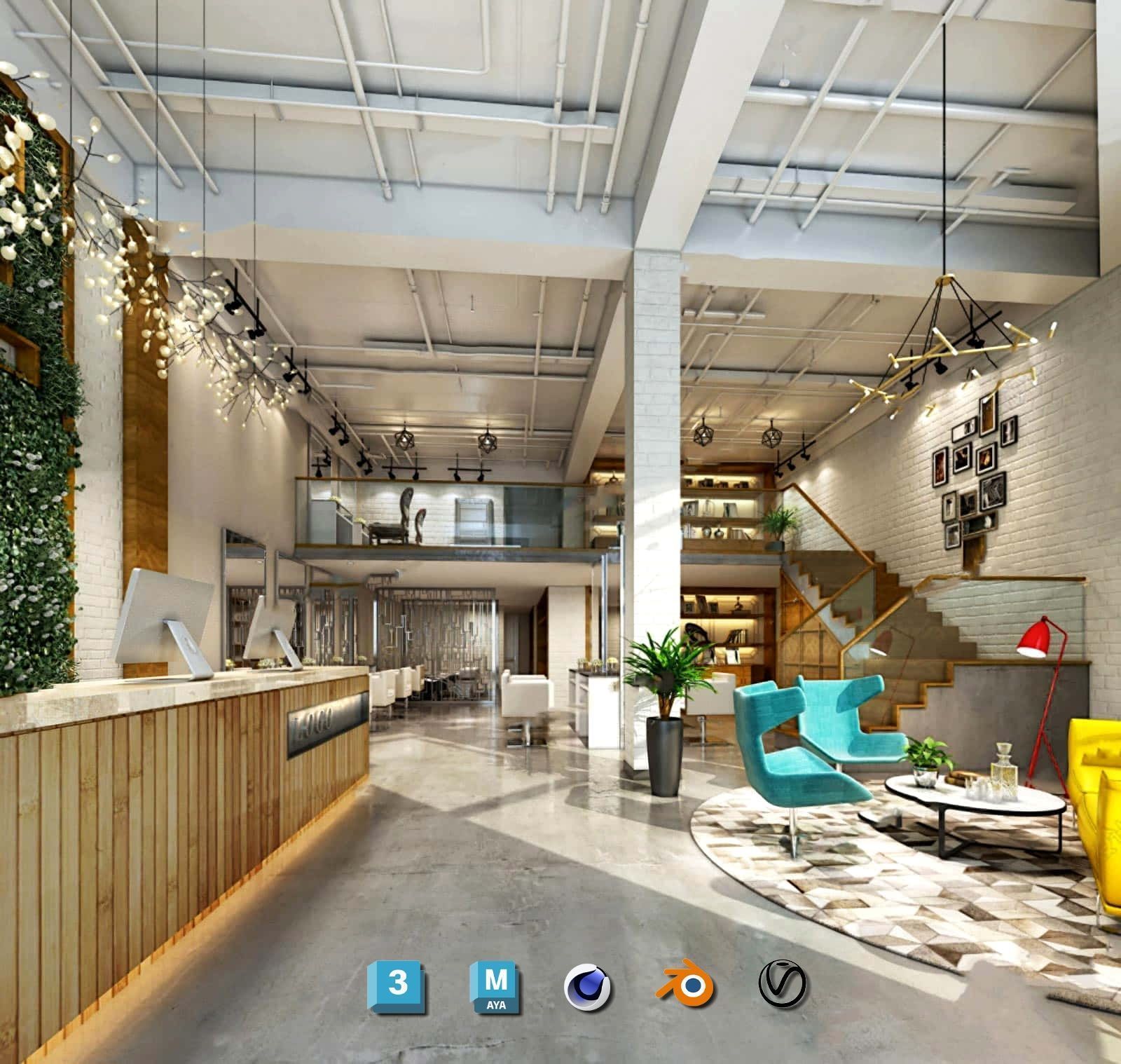 Complete Barber Shop Shampoo Room - High-Detail Collection Low-poly 3D model_99