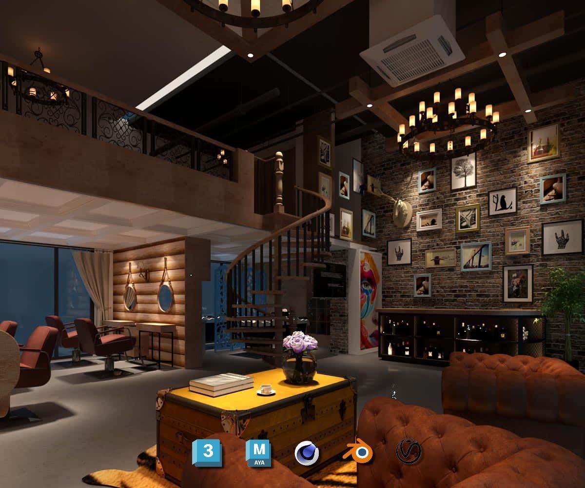 Complete Barber Shop Shampoo Room - High-Detail Collection Low-poly 3D model_49