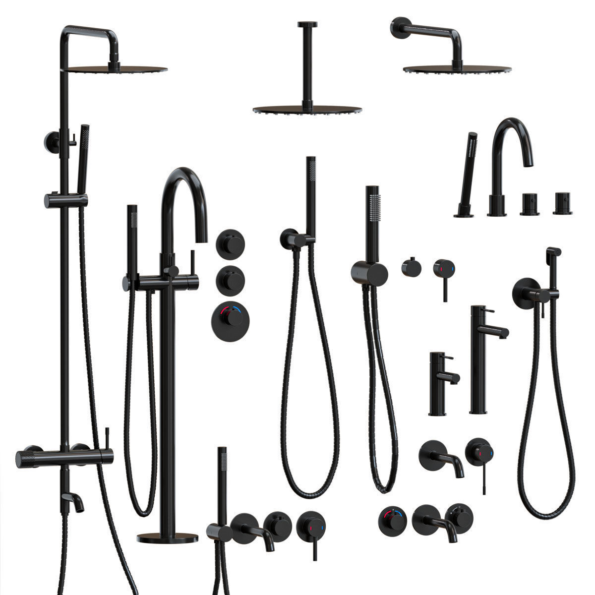 Timo Saona Faucet Set 3D model_2