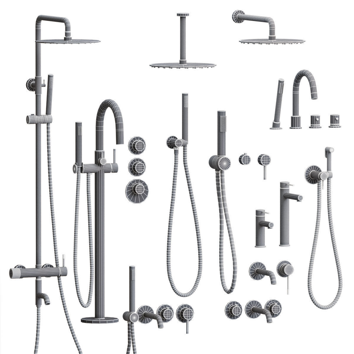 Timo Saona Faucet Set 3D model_6