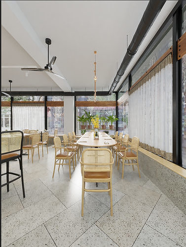 Modern Japanese-style Western restaurant 3D model