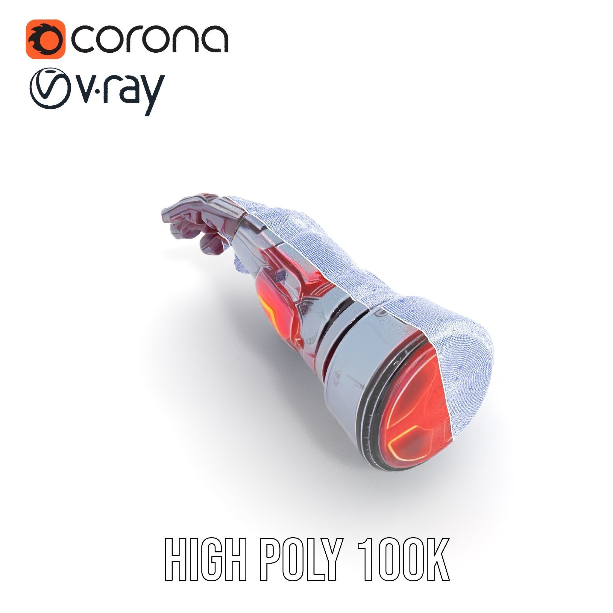 Futuristic Robotic Hand model pack Low-poly 3D model_33