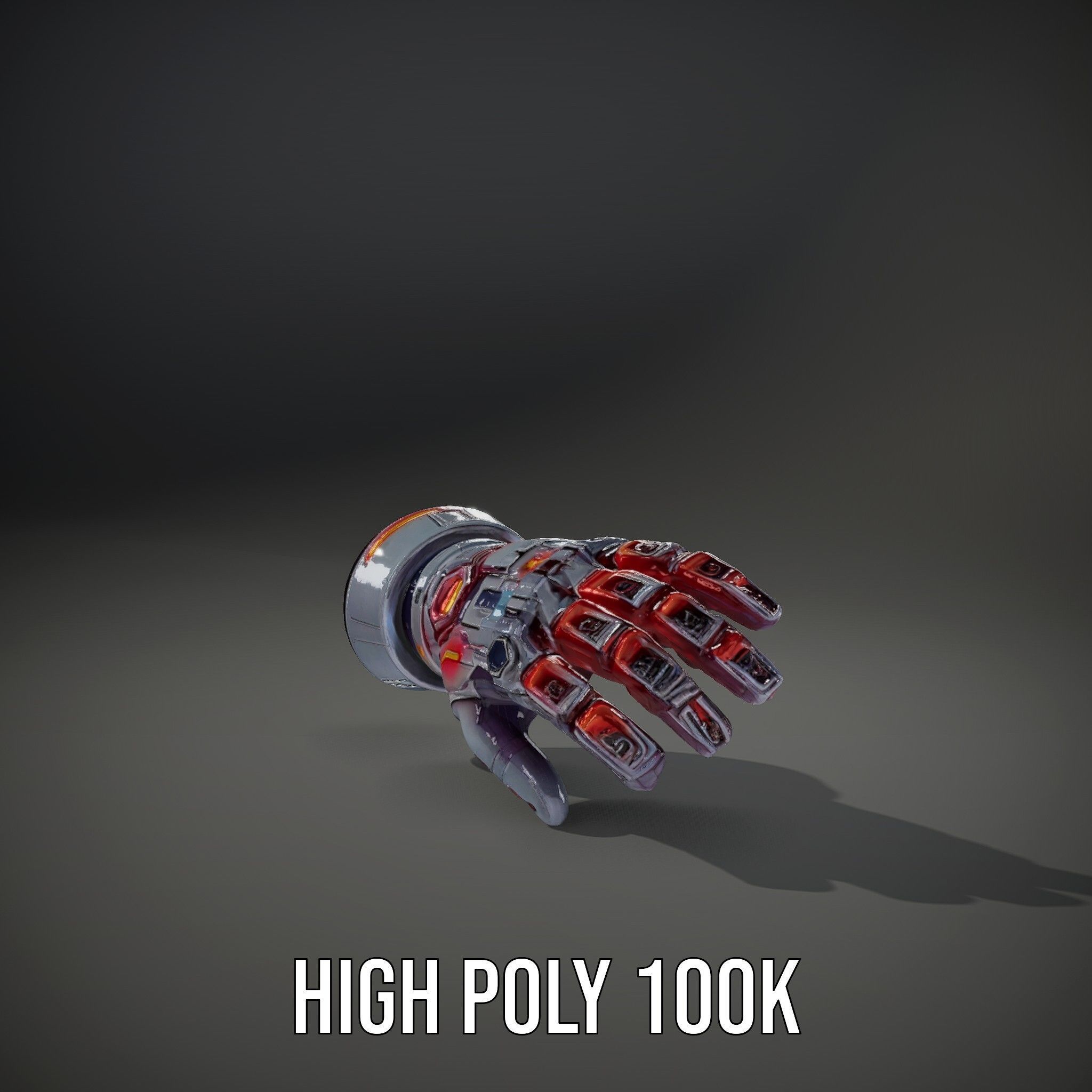 Futuristic Robotic Hand model pack Low-poly 3D model_11