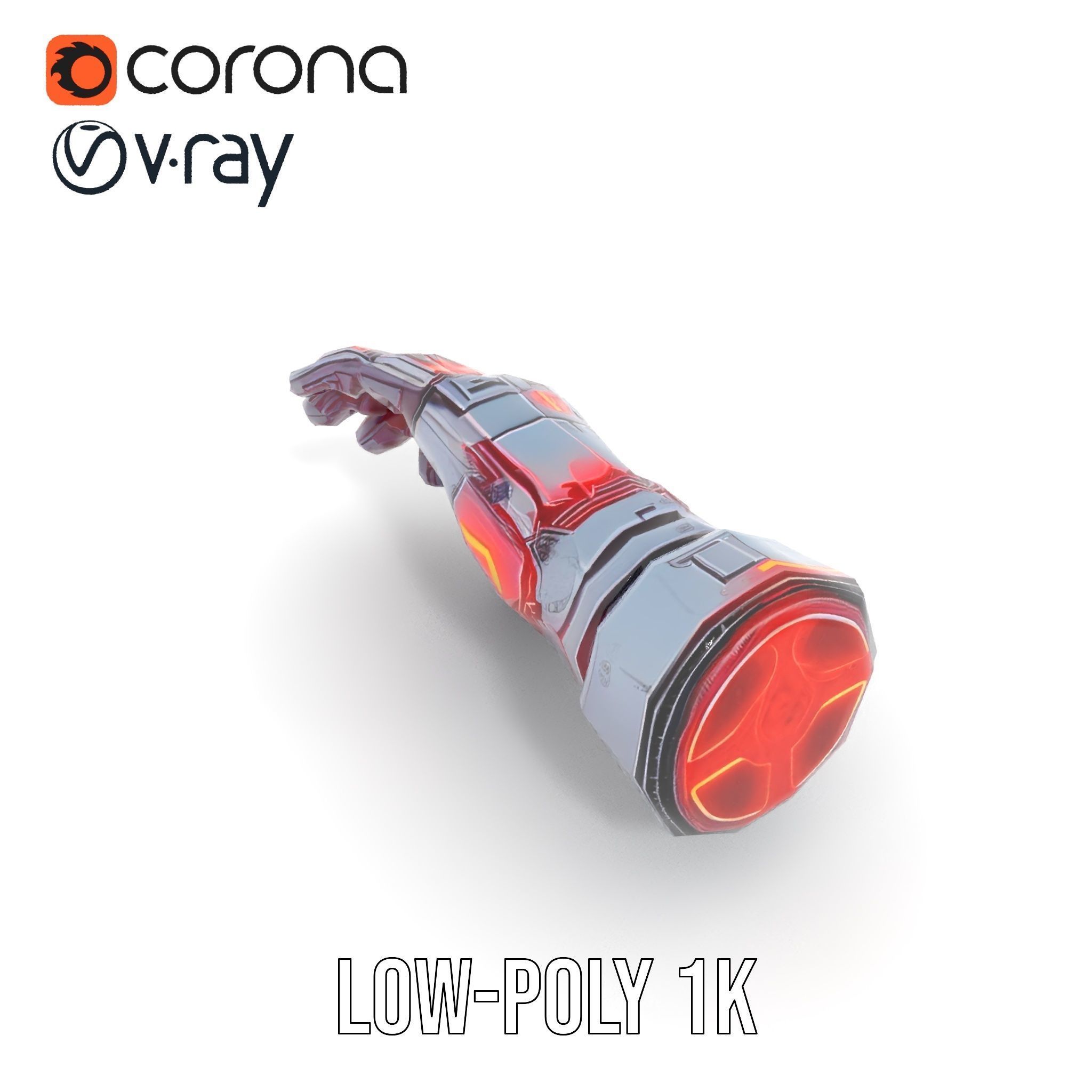 Futuristic Robotic Hand model pack Low-poly 3D model_8