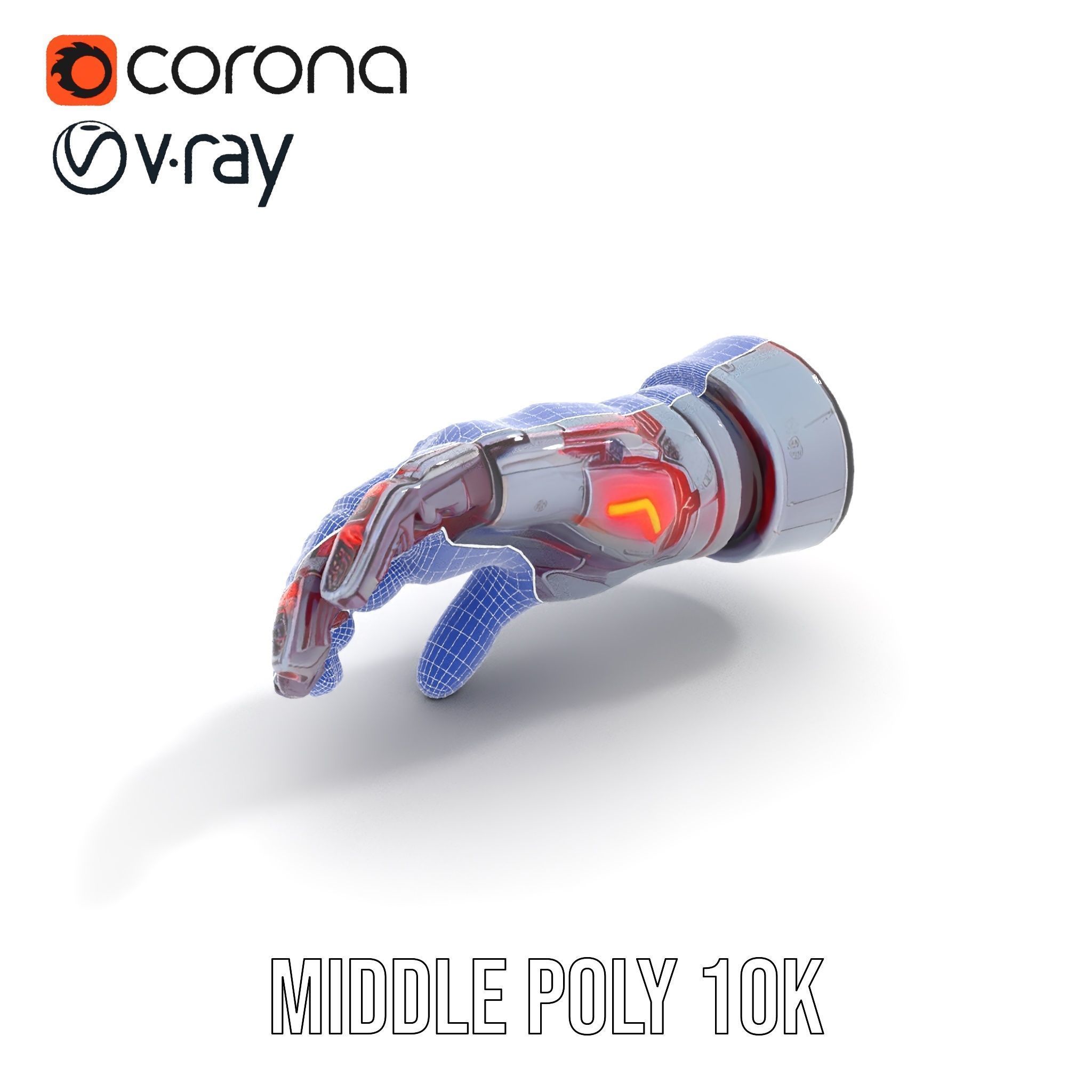 Futuristic Robotic Hand model pack Low-poly 3D model_19