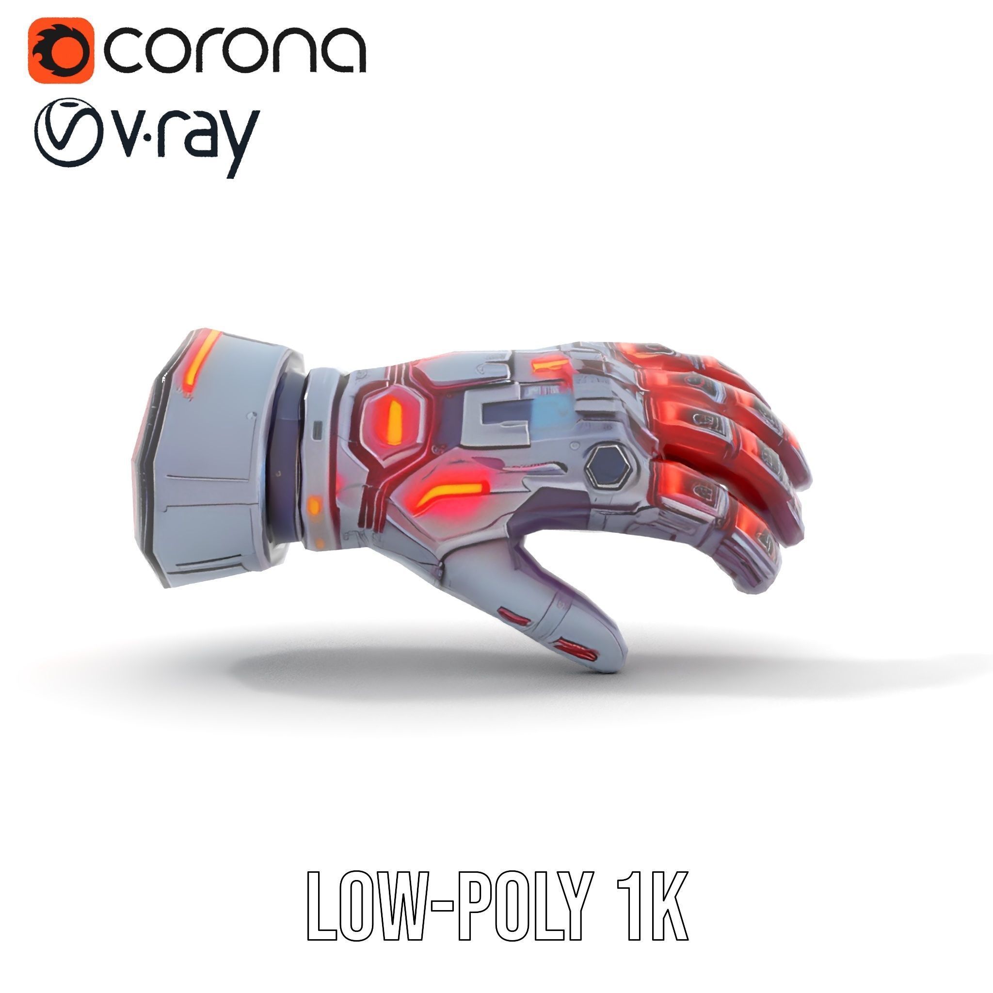 Futuristic Robotic Hand model pack Low-poly 3D model_15