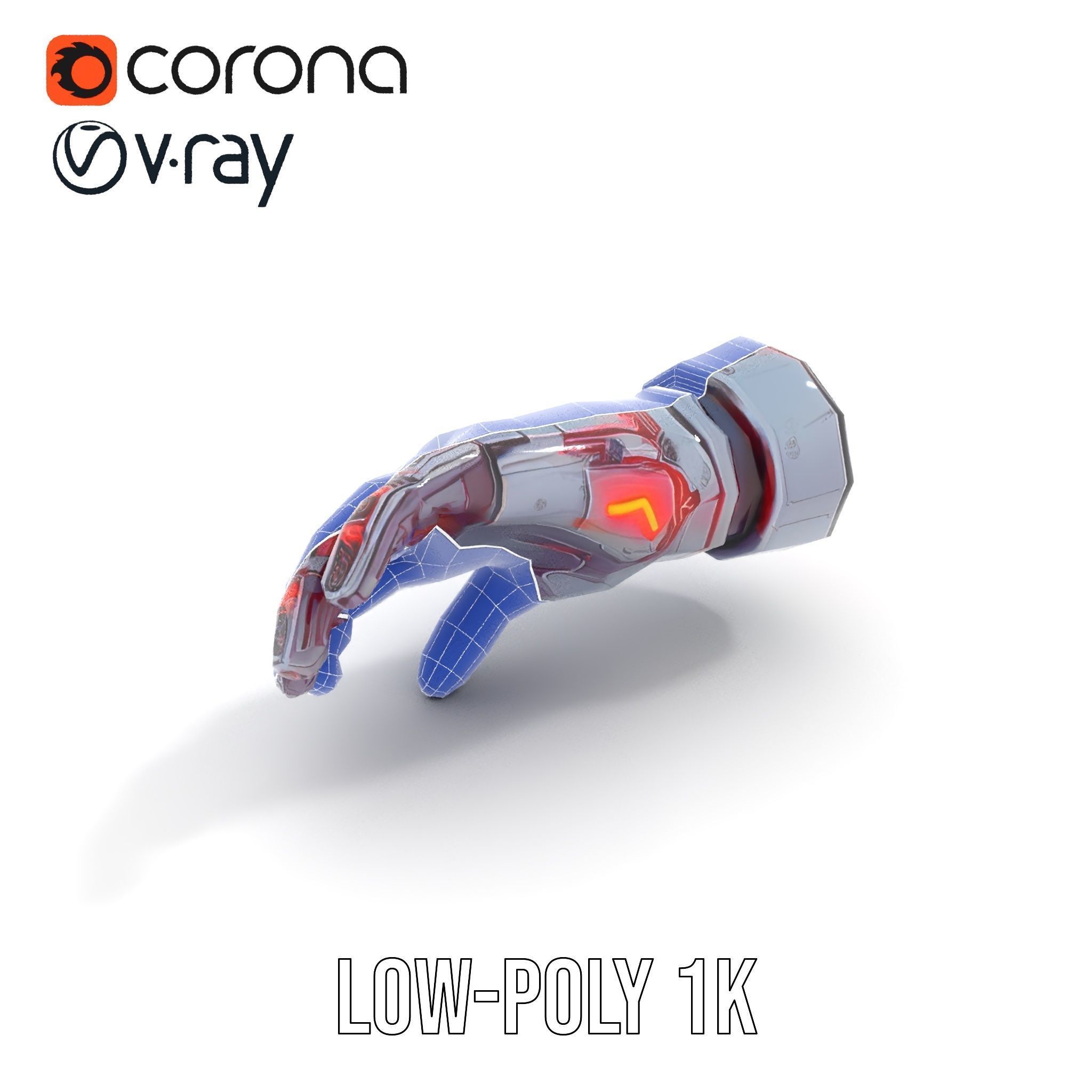 Futuristic Robotic Hand model pack Low-poly 3D model_13
