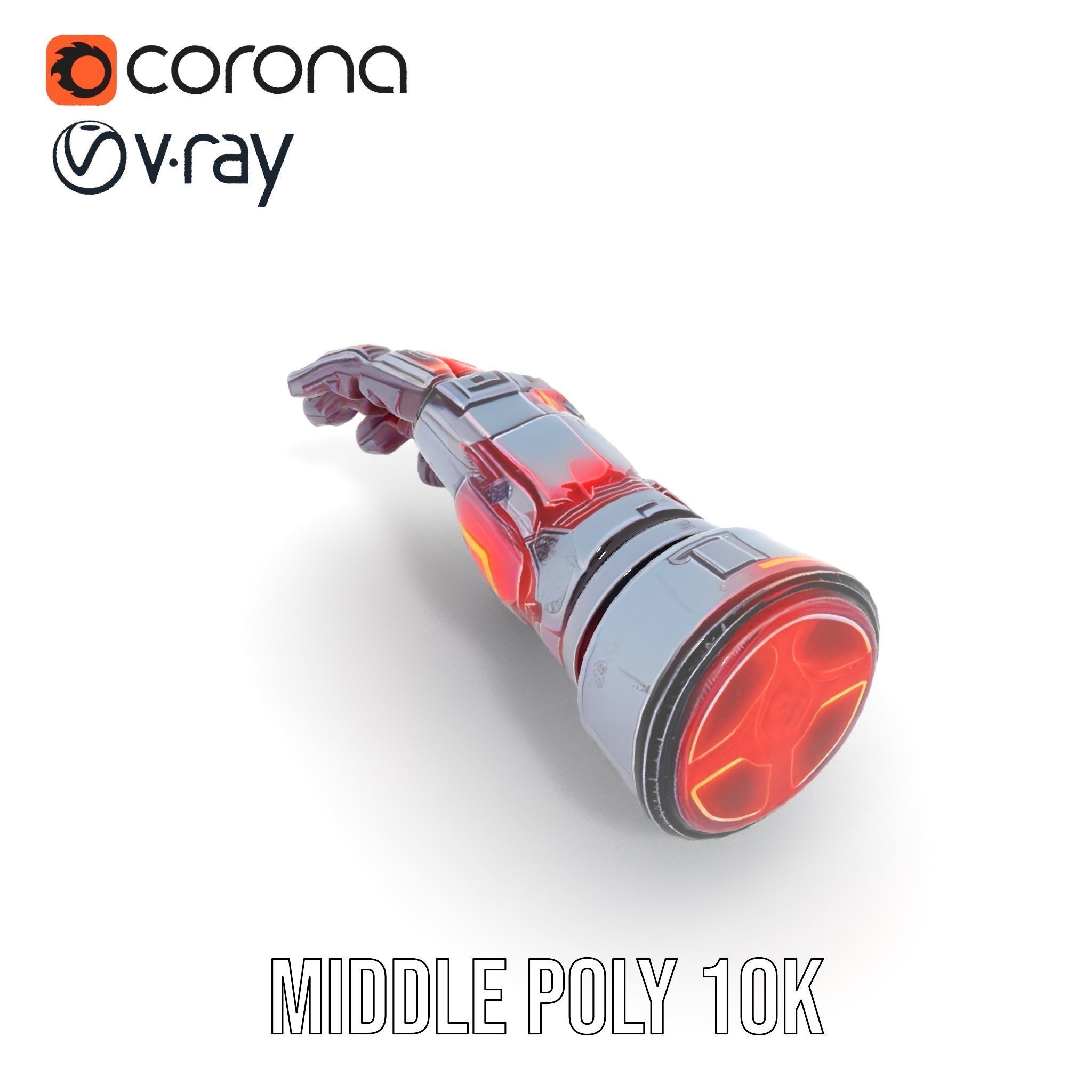 Futuristic Robotic Hand model pack Low-poly 3D model_6