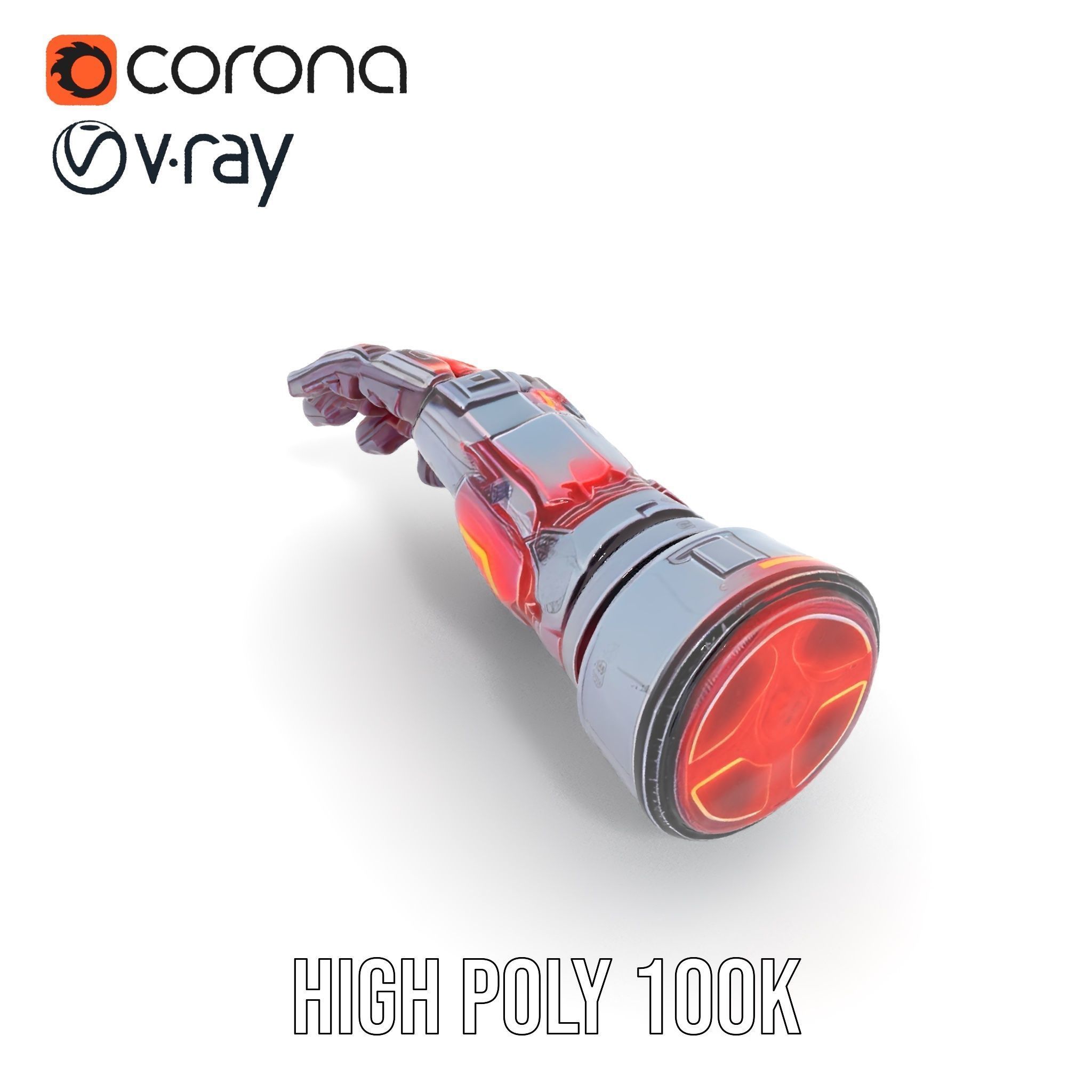 Futuristic Robotic Hand model pack Low-poly 3D model_30