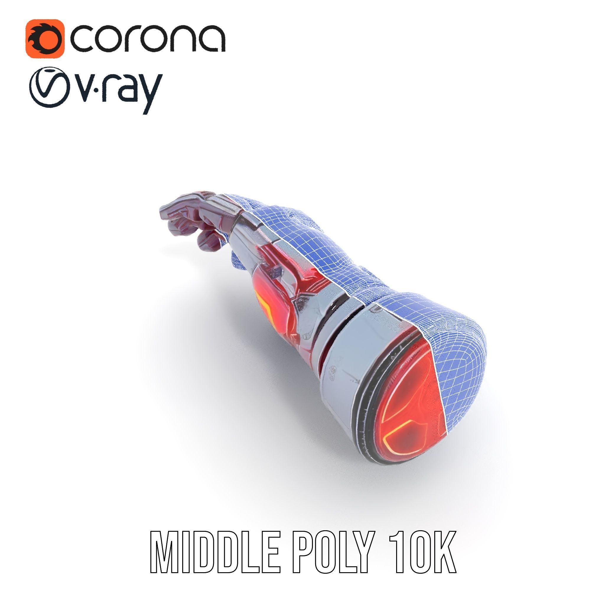 Futuristic Robotic Hand model pack Low-poly 3D model_31