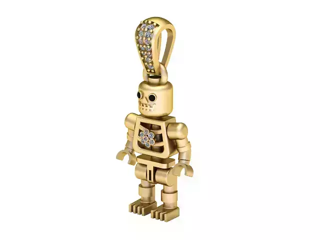ROBBOT GOLD DIAMOUND PENDANT 