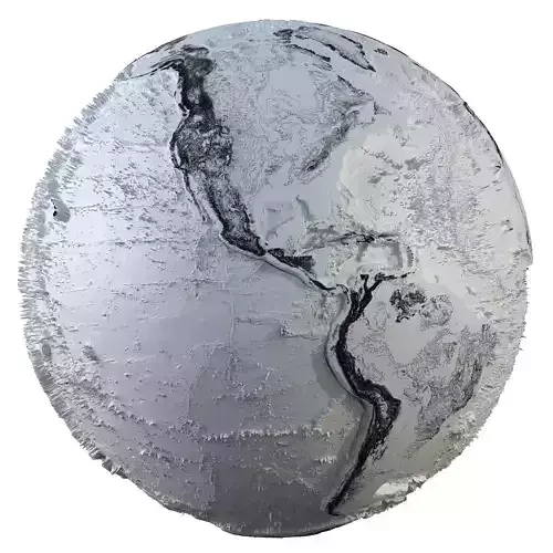Earth Contours Map Globe  Low-poly 3D model