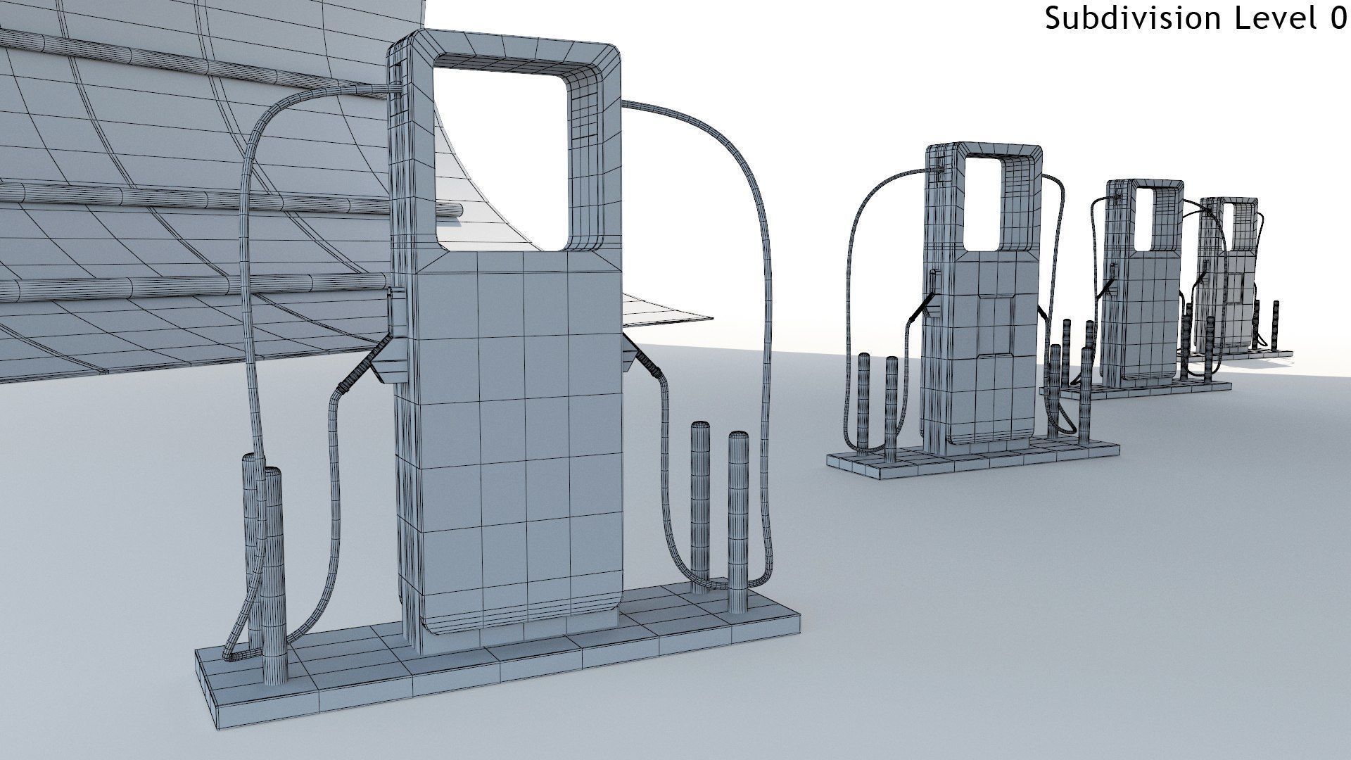 Electric Vehicle Charging Low-poly 3D model_8