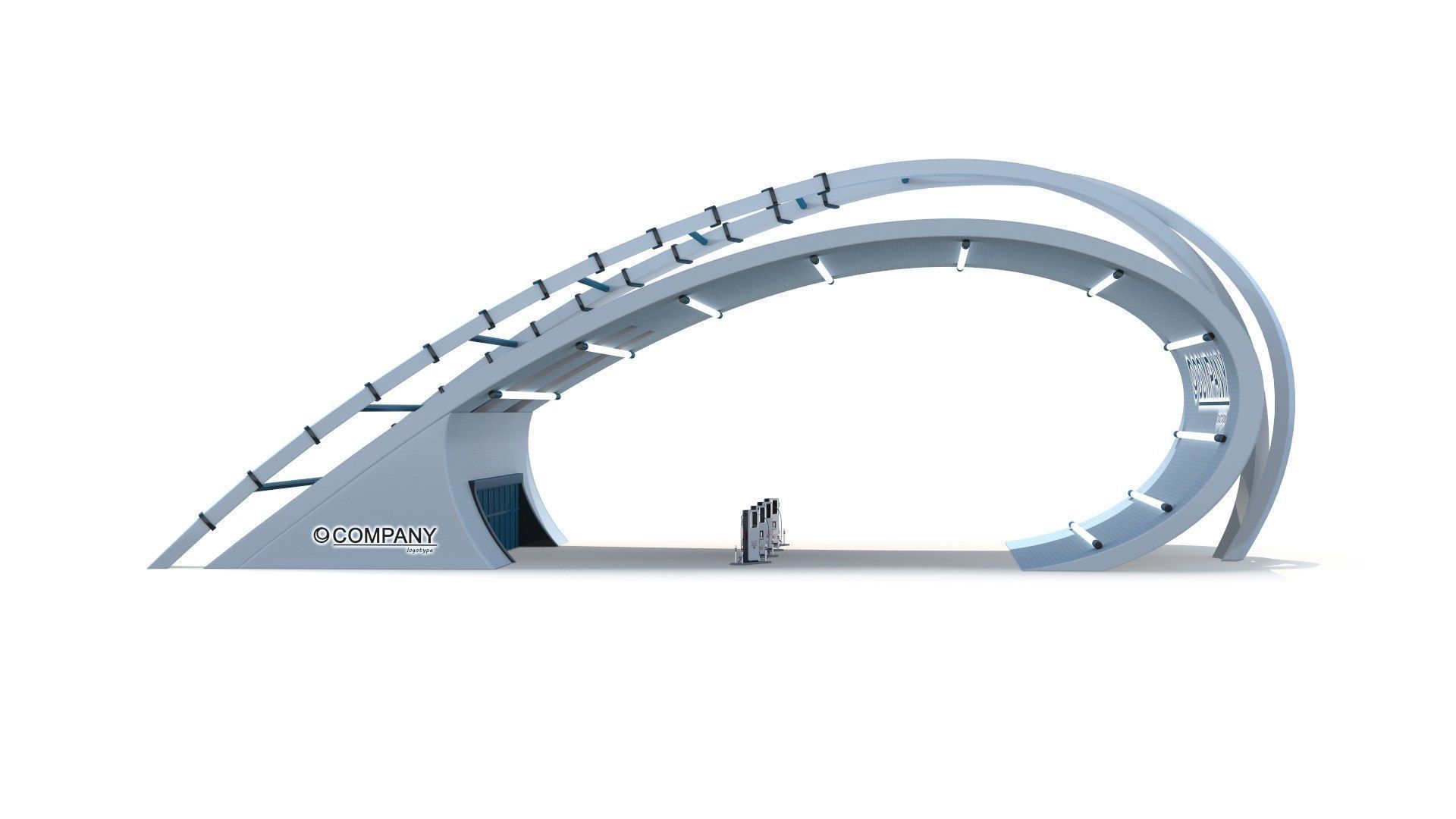 Electric Vehicle Charging Low-poly 3D model_5