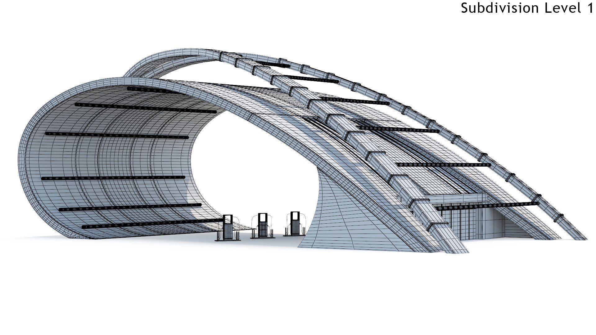 Electric Vehicle Charging Low-poly 3D model_11