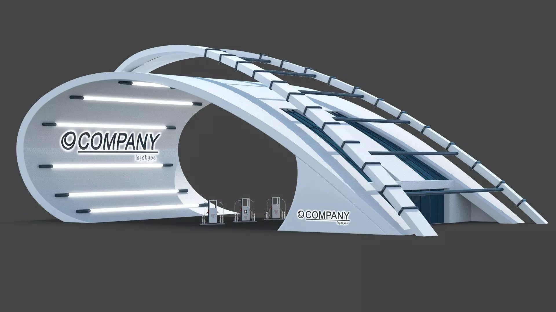 Electric Vehicle Charging Low-poly 3D model_0
