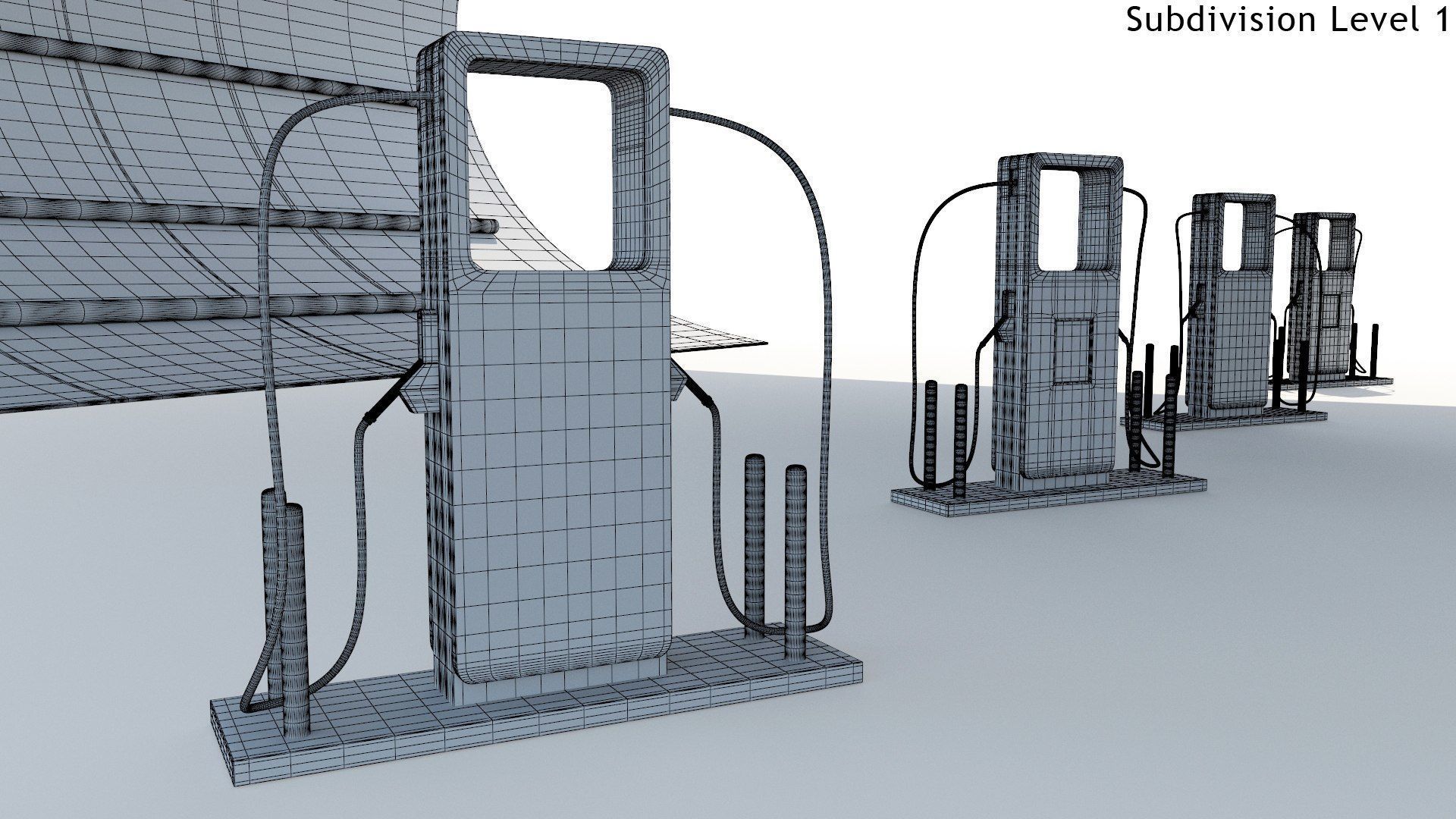 Electric Vehicle Charging Low-poly 3D model_9