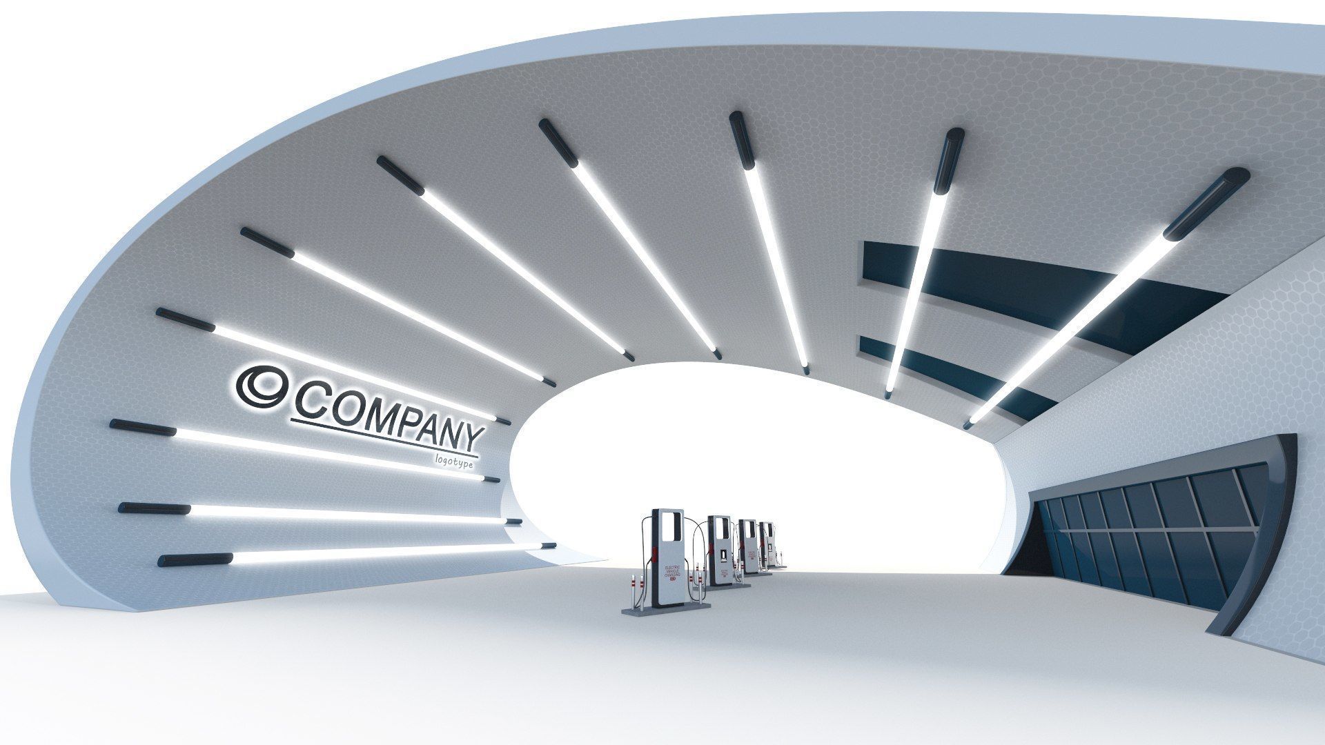 Electric Vehicle Charging Low-poly 3D model_3