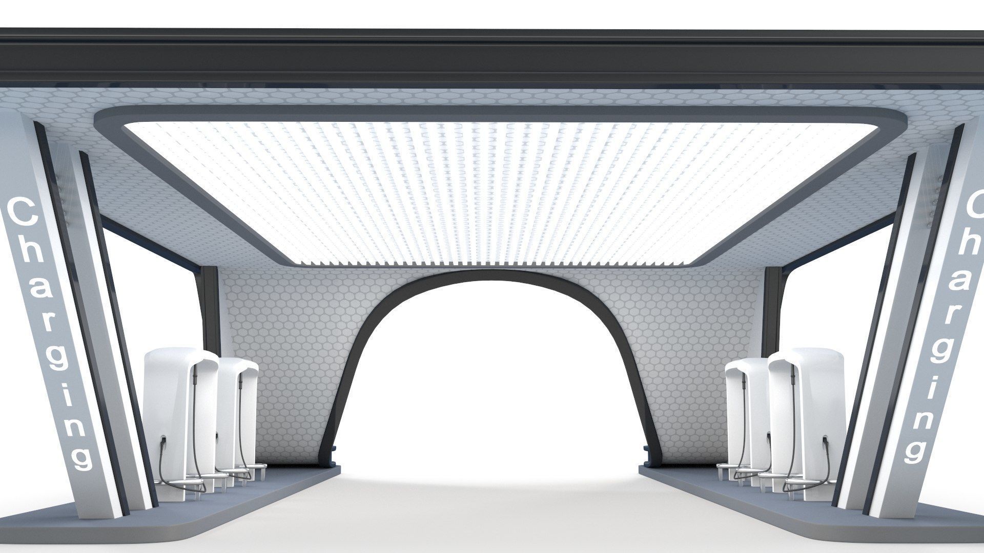 Electric Vehicle Charging Low-poly 3D model_5