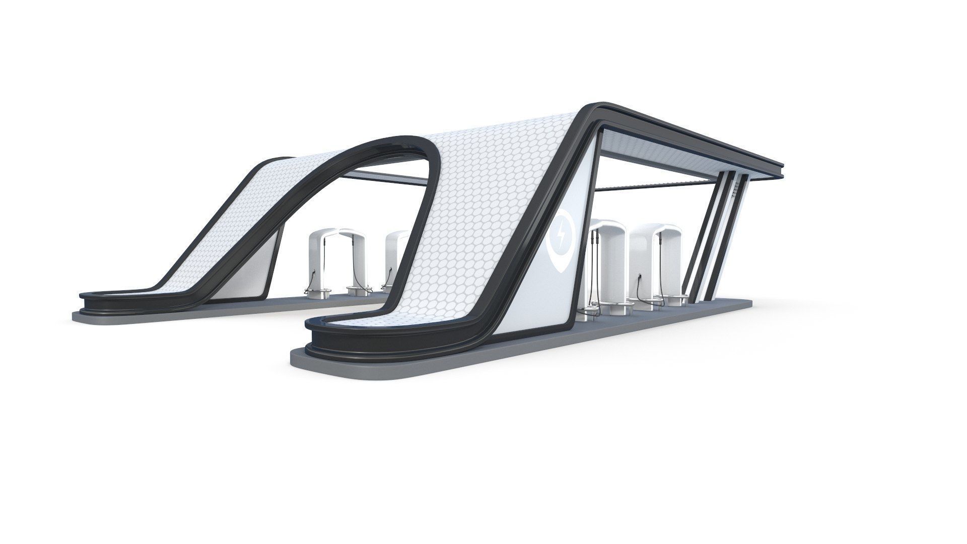 Electric Vehicle Charging Low-poly 3D model_1