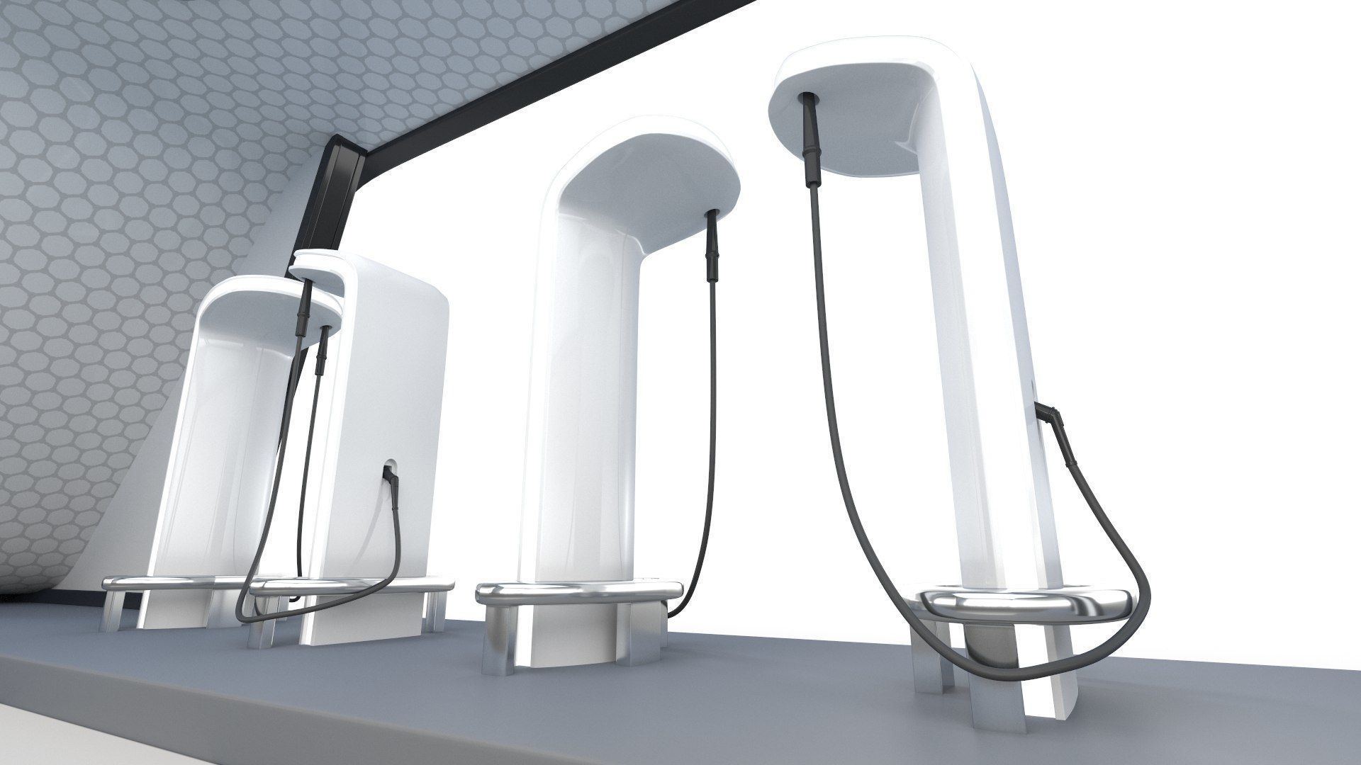 Electric Vehicle Charging Low-poly 3D model_6