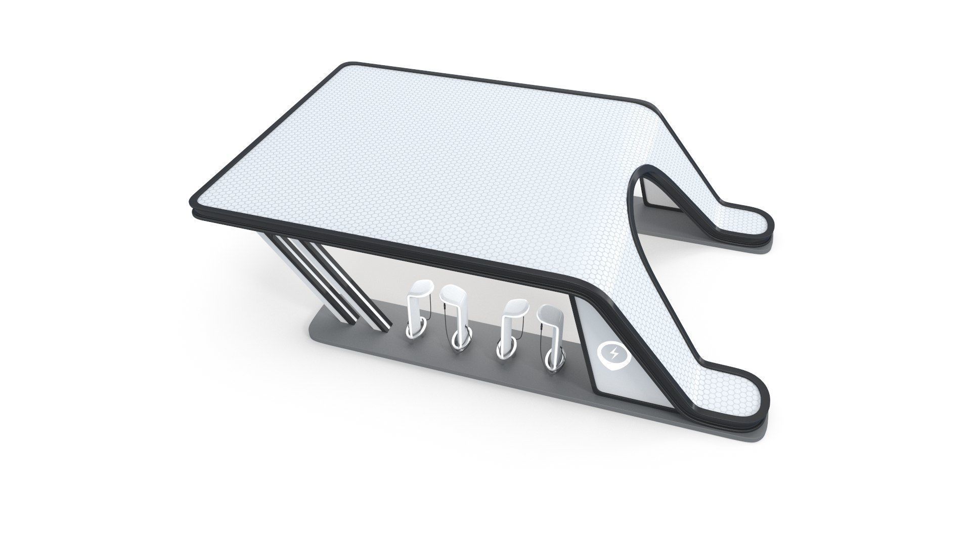 Electric Vehicle Charging Low-poly 3D model_7