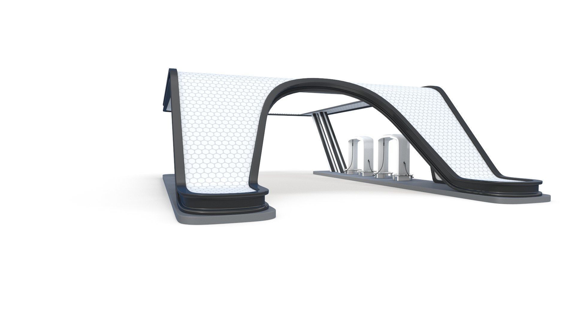 Electric Vehicle Charging Low-poly 3D model_4