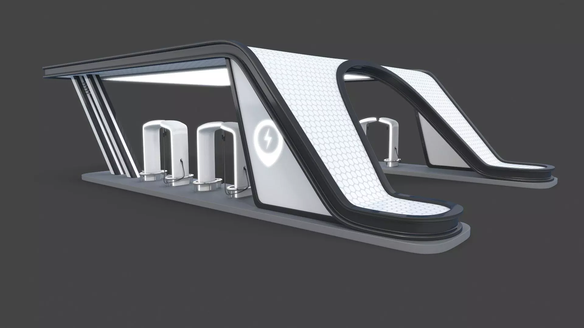 Electric Vehicle Charging Low-poly 3D model_0