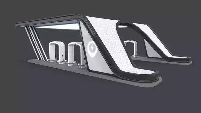 Electric Vehicle Charging Low-poly 3D model Electric Vehicle Charging Low-poly 3D model