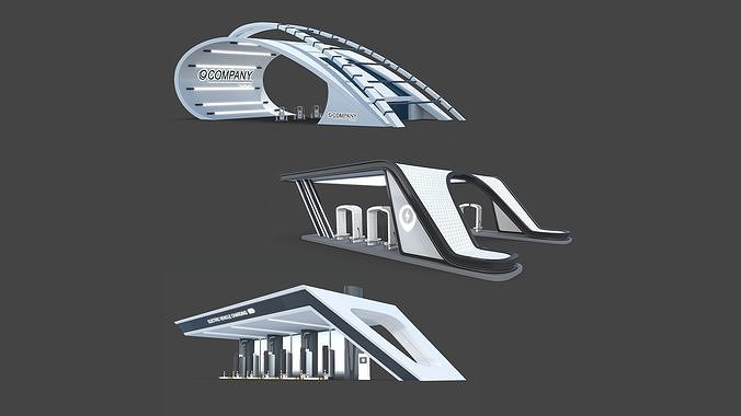 Electric Vehicle Charging 3D Model Collection