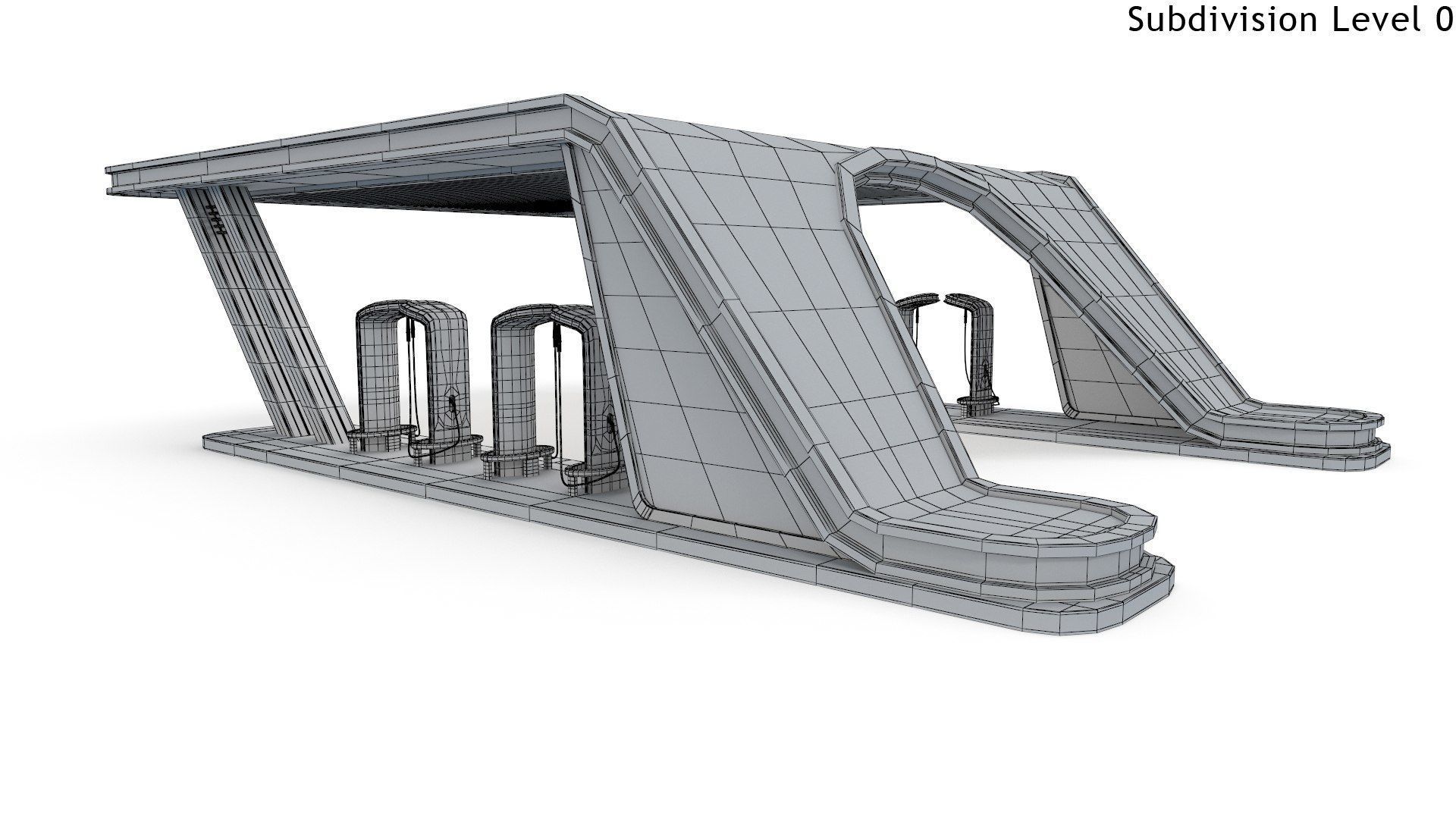 Electric Vehicle Charging 3D Model Collection_9