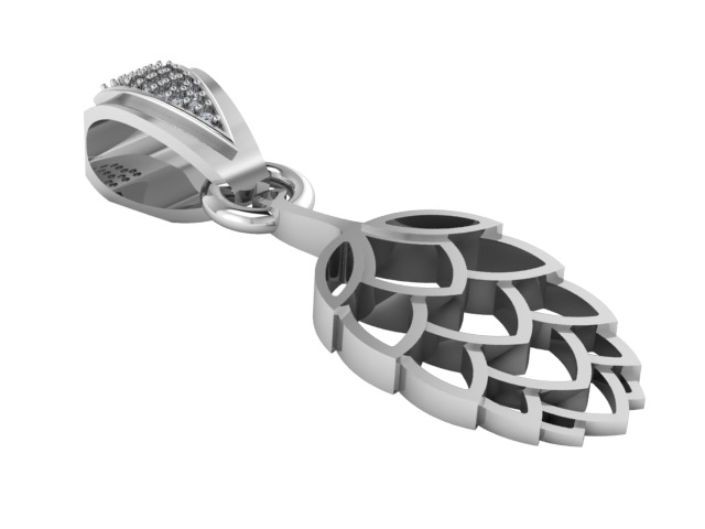 PAINAPPLE GOLD PENDANT  3D print model_1