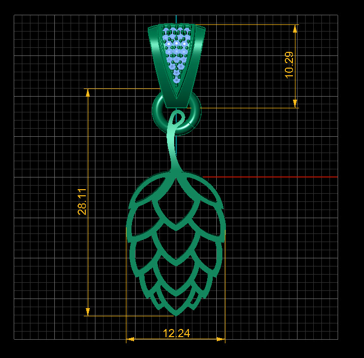 PAINAPPLE GOLD PENDANT  3D print model_3