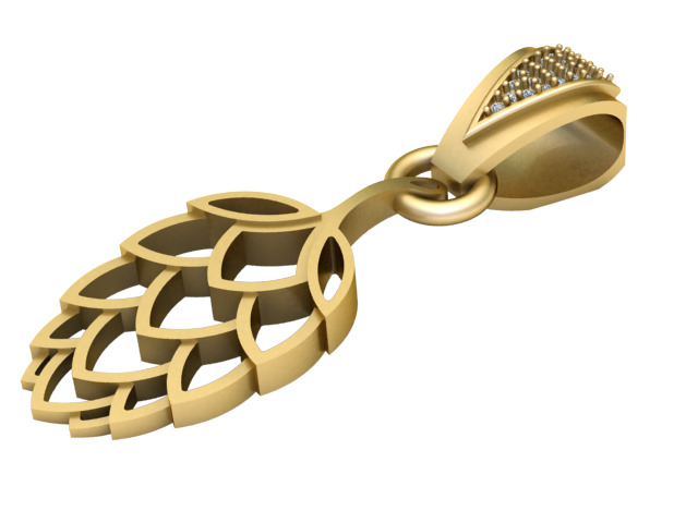 PAINAPPLE GOLD PENDANT  3D print model_0
