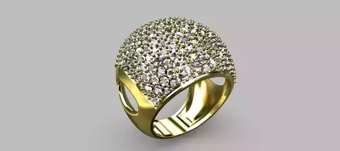 Bombe Pave Ring 30mm 3D print model