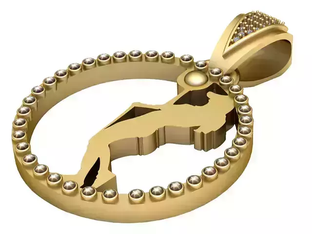 ROUND MEN GOLD PENDANT 