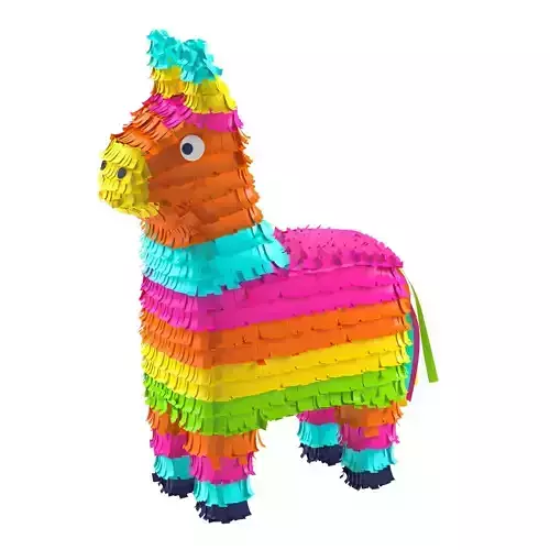 Traditional multi colored Mexican party pinata Donkey