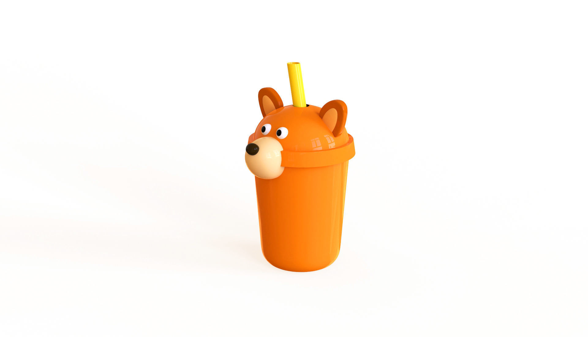 Fox with Bubble Tea Pack 03 Low-poly 3D model_1