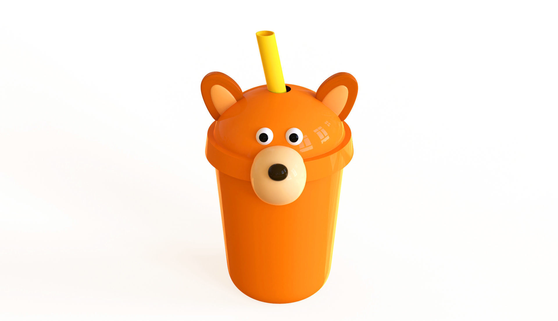 Fox with Bubble Tea Pack 03 Low-poly 3D model_4