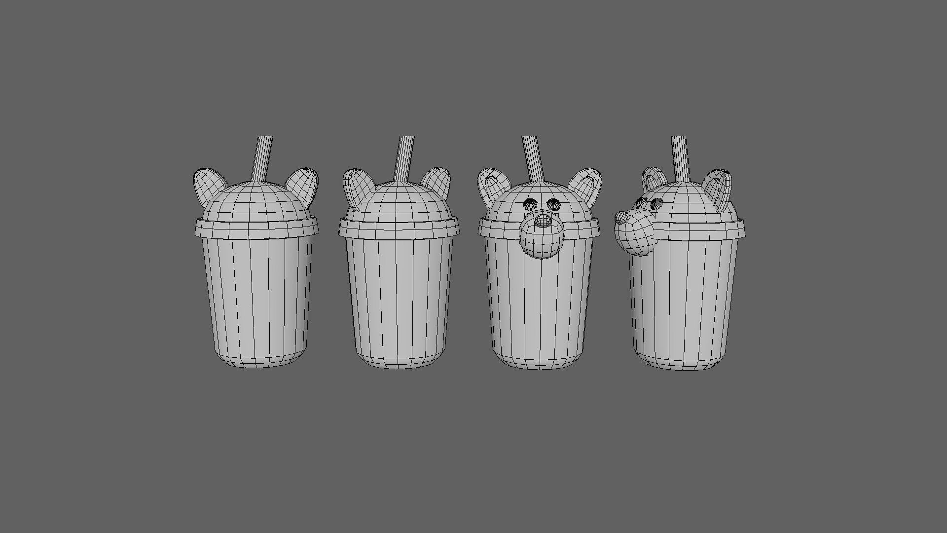 Fox with Bubble Tea Pack 03 Low-poly 3D model_5