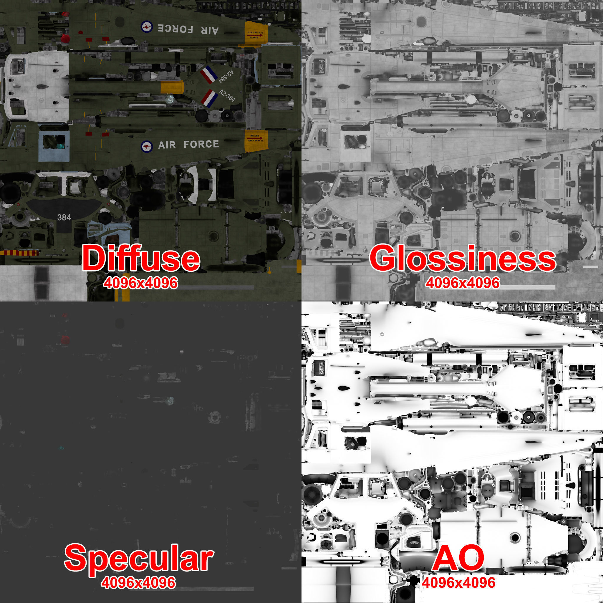 Bell UH-1C Australia RAAF Static Low-poly 3D model_41