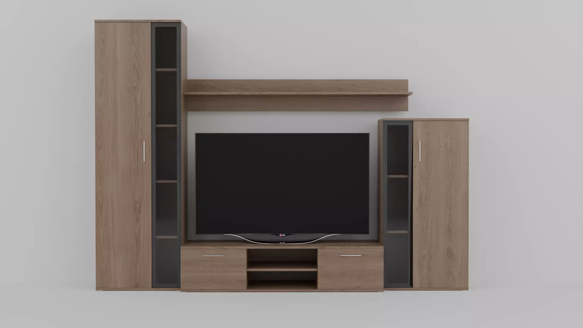 Modern Wall TV Unit Low-poly 3D model