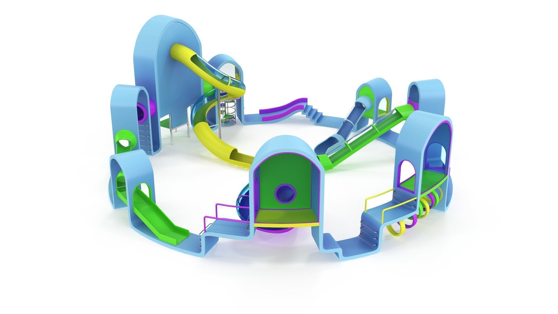 Playground Low-poly 3D model_2