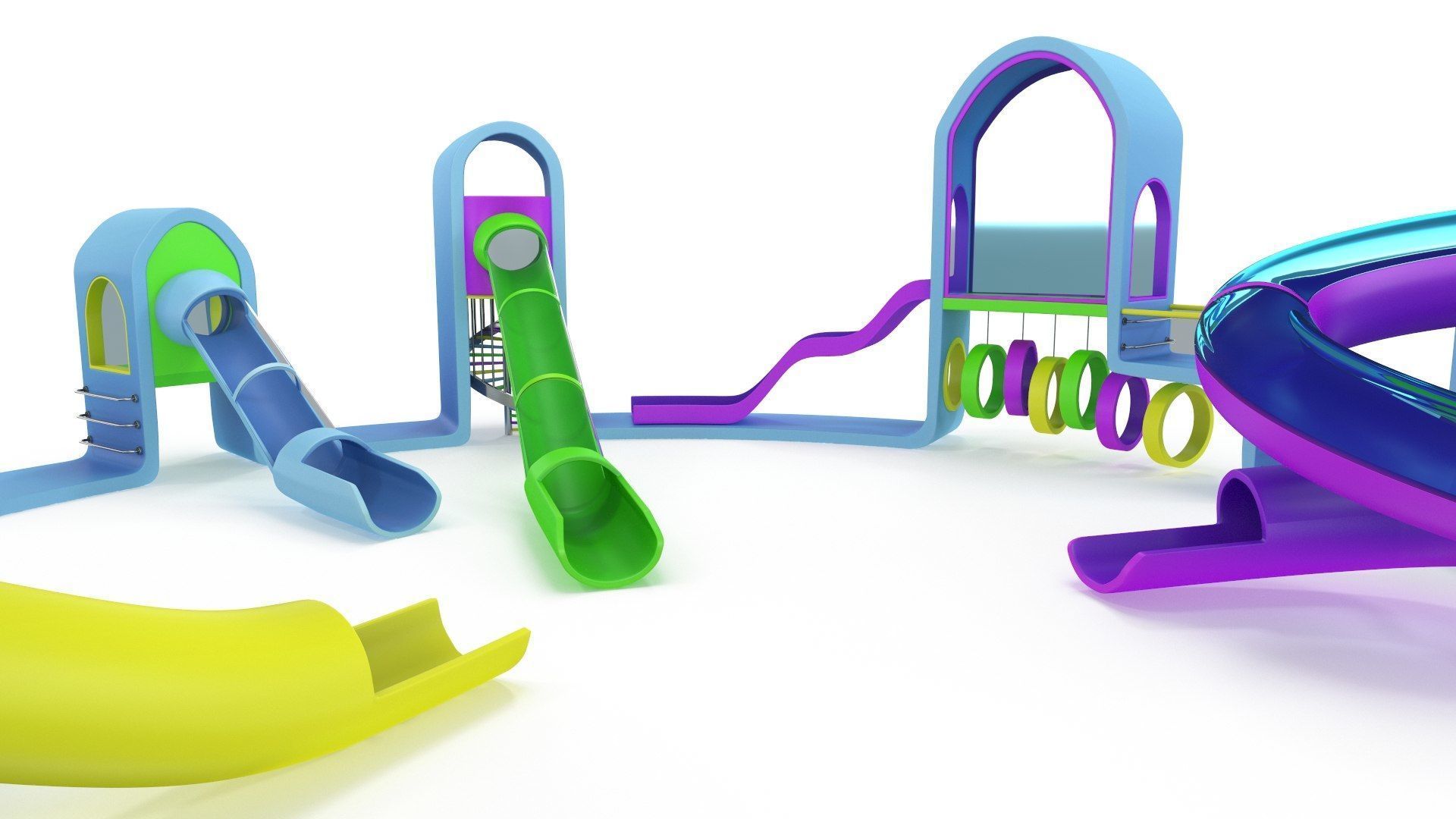 Playground Low-poly 3D model_4