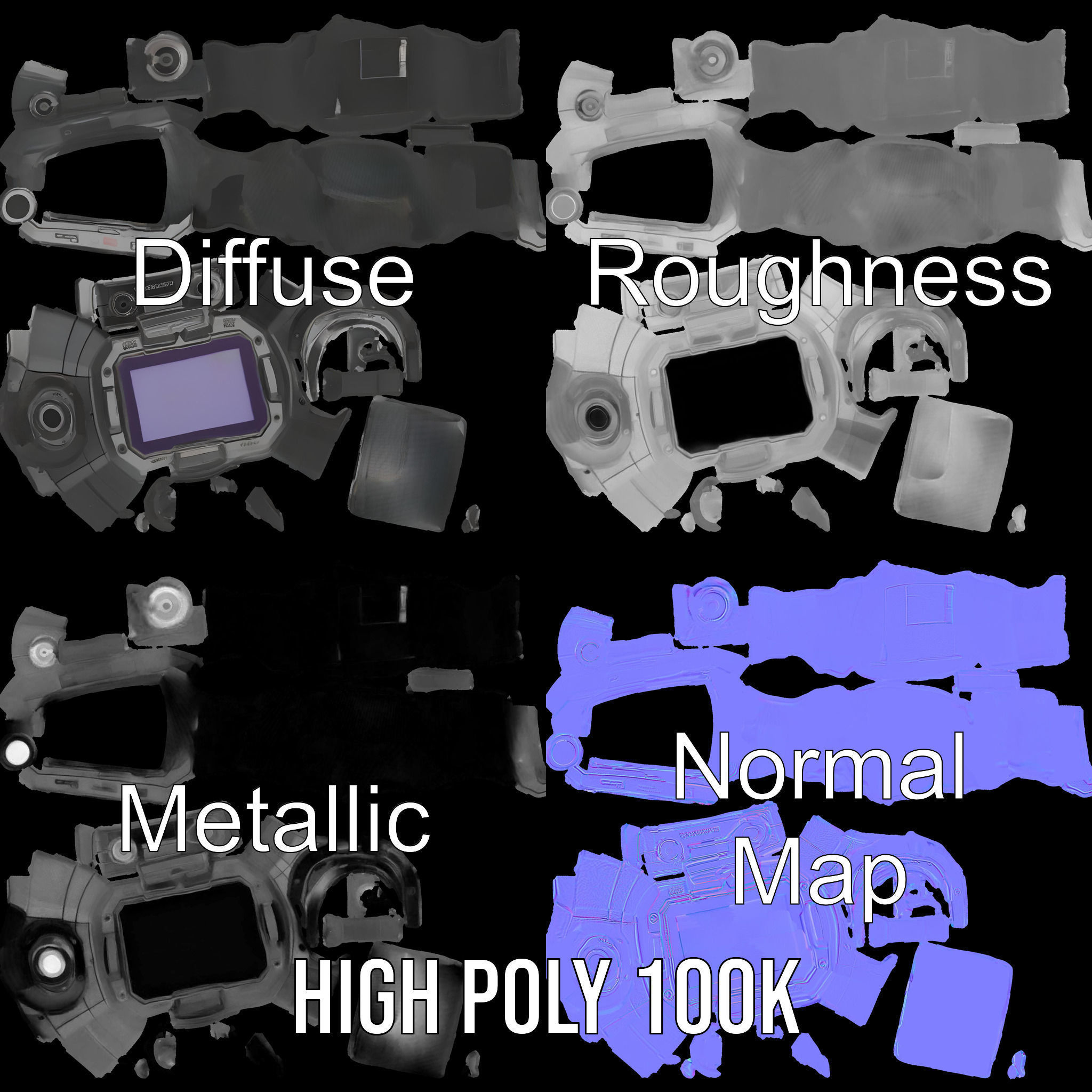 Rugged Digital Camera Model Pack Low-poly 3D model_4