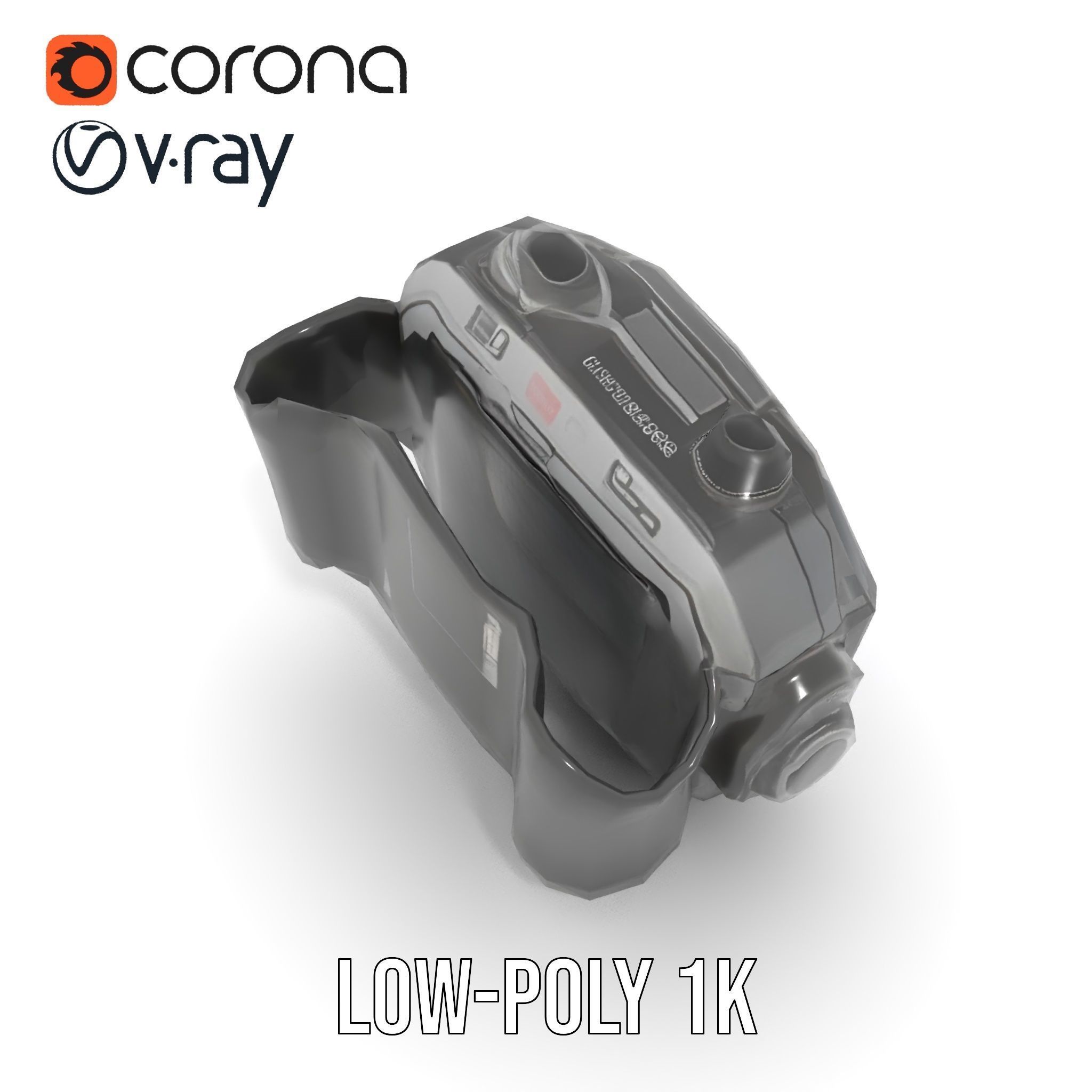 Rugged Digital Camera Model Pack Low-poly 3D model_14