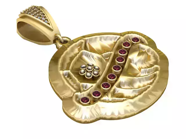 3D GOLD DIAMOUND PENDANT