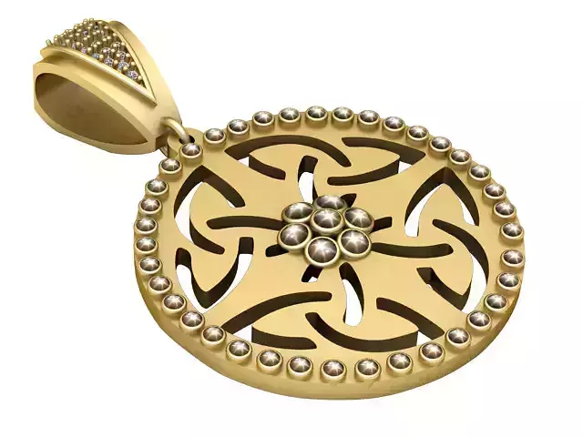ROUND LEAVES GOLD PENDANT 