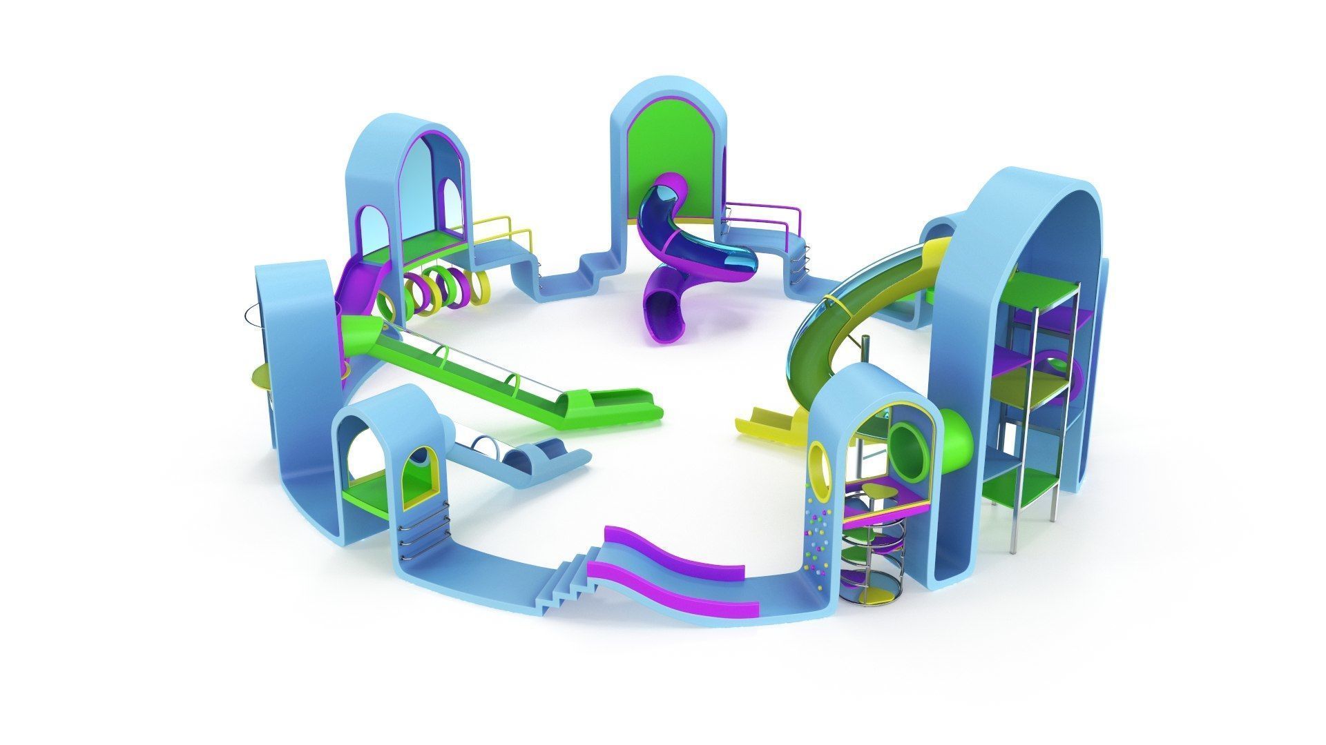 Outdoor Playground for Children 3D Model Collection_6